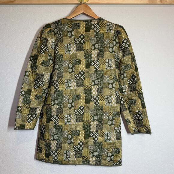 Women's Current Air Quilted 3/4 Sleeve Patchwork Green Jacket‎ Size M NEW - Picture 9 of 11